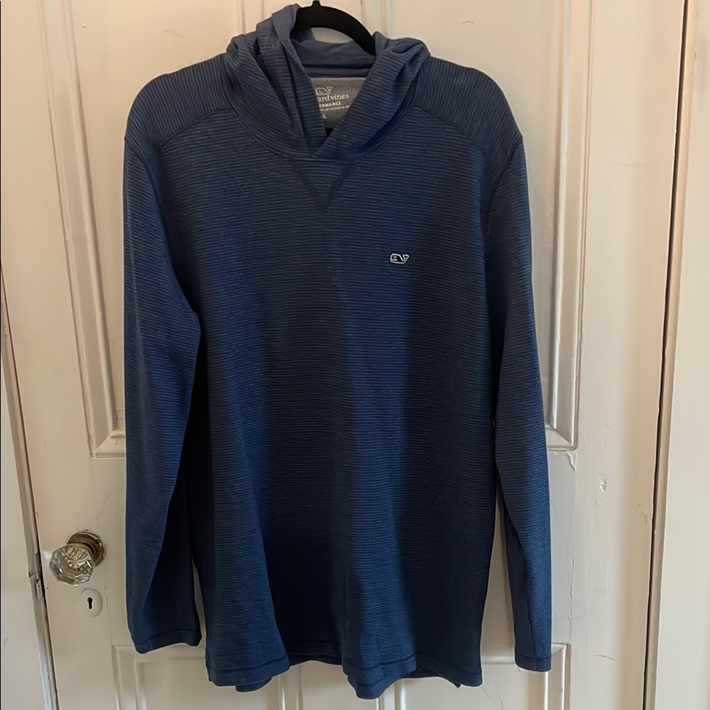 Vineyard Vines Men's Navy Blue Textured Hoodie